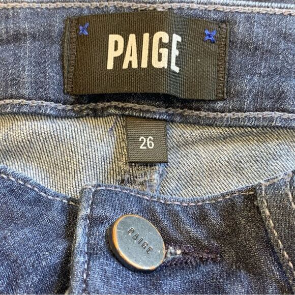 Paige Horton Skinny Jeans Darn Denim Wash Size 26 - Picture 5 of 9